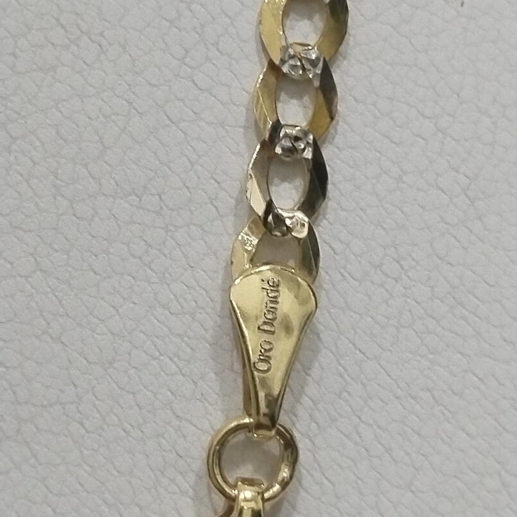 CADENAS BARBADA DIAMANTADA ORO 14K 55 CM 8.9 GR (NUEVO)
