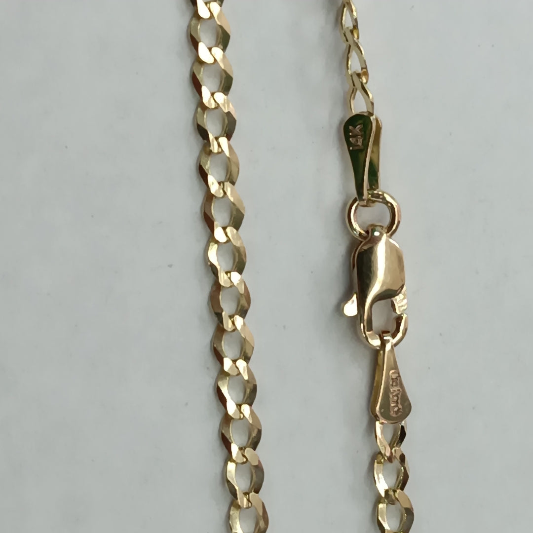 CADENAS TEJIDO BARBADA ORO 14K 60 CM 5.4 GR (NUEVO)