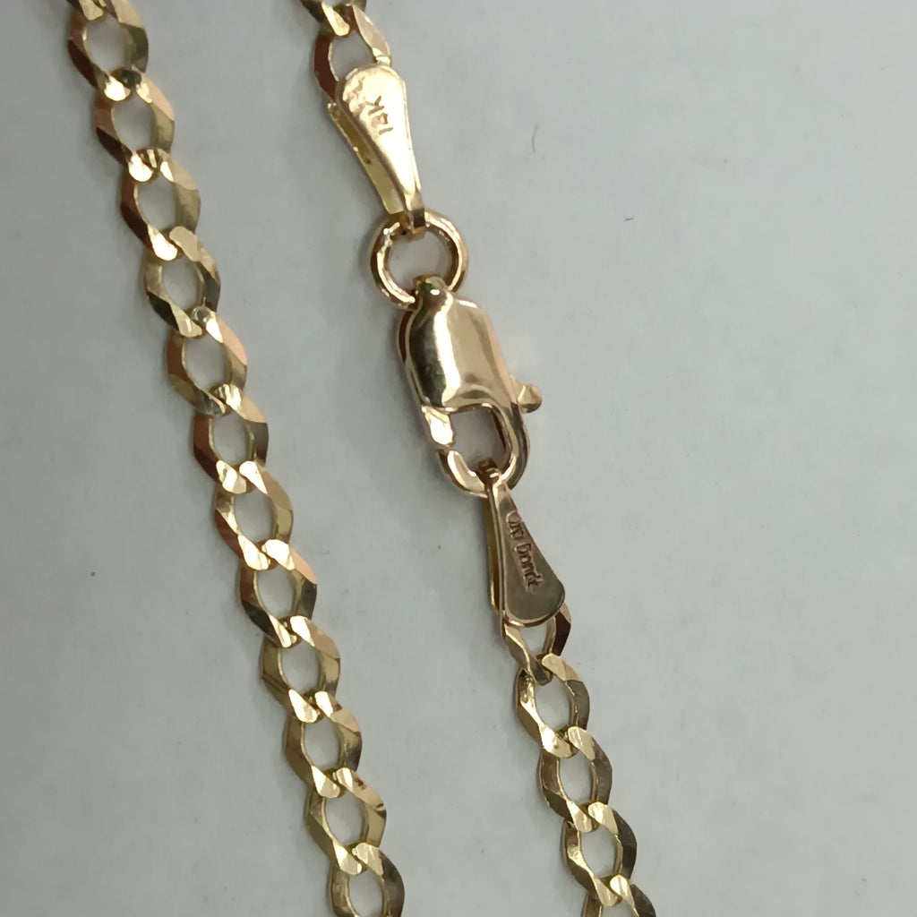 CADENAS TEJIDO BARBADA ORO 14K 60 CM 5.4 GR (NUEVO)