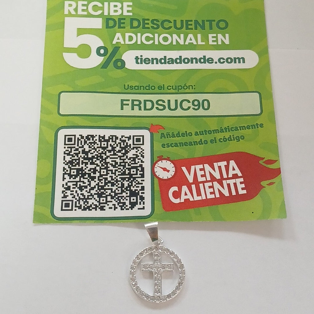 DIJE CRUZ C/CIRCONIAS PLATA .925 2.3 GR (NUEVO)