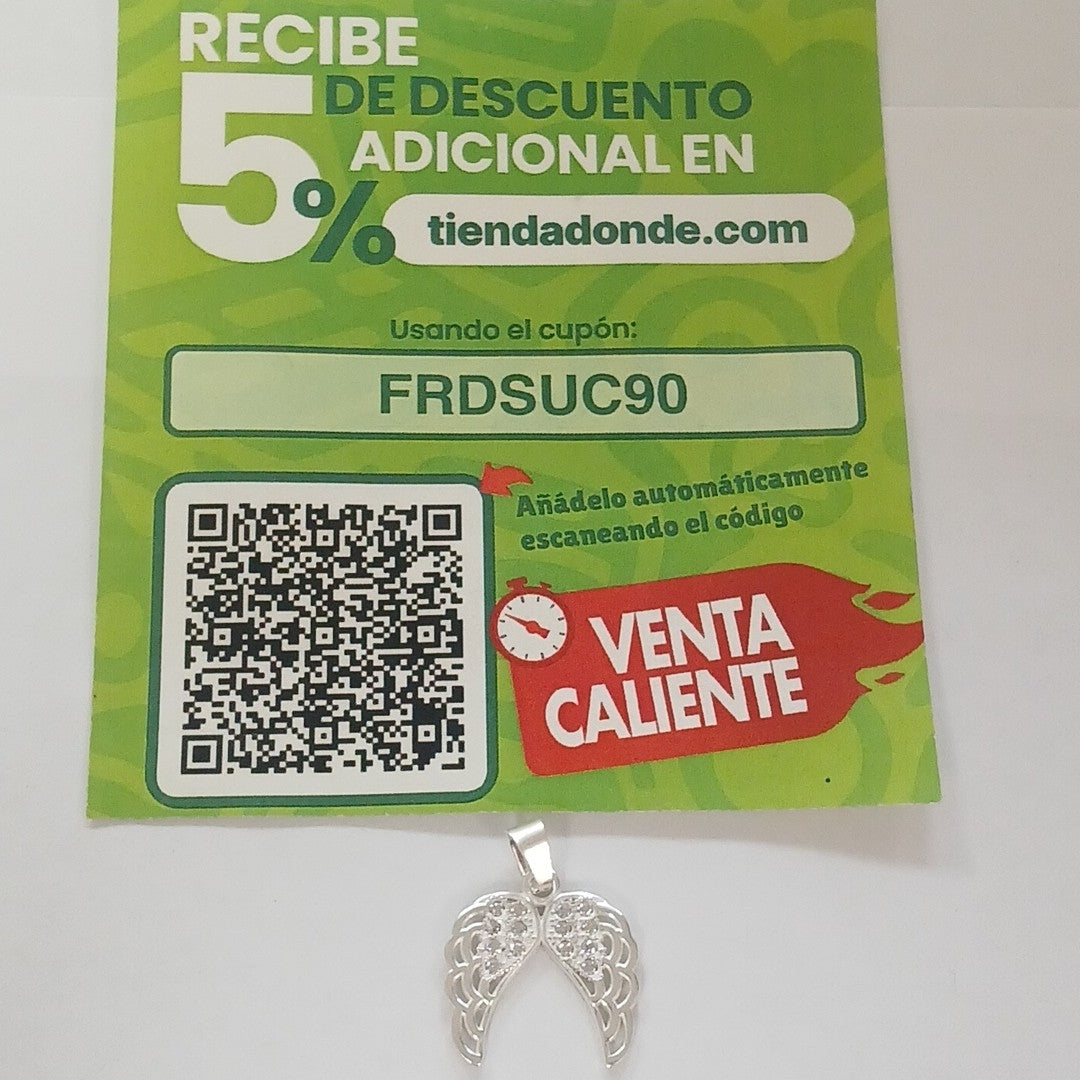 DIJE ALAS C/CIRCONIAS PLATA .925 2.3 GR (NUEVO)