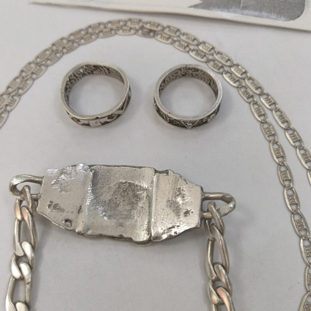 ANILLITO, CADENA, ESCLAVA PLATA 53.8 GRMS (SEMINUEVO)