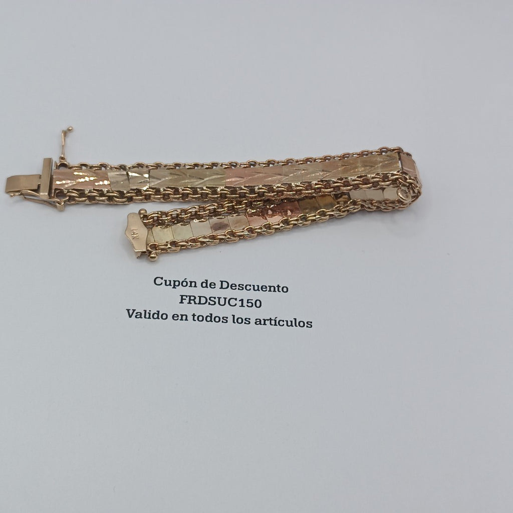 PULSERA ORO COMBINADO 14 K 28,40 GRMS (SEMINUEVO)