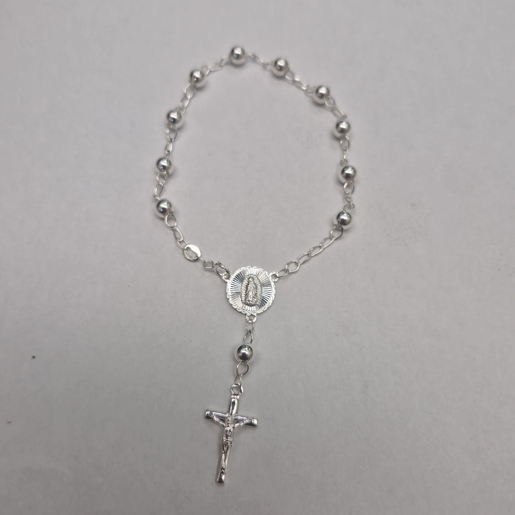 PULSERA TIPO ROSARIO PLATA .925 18 CM 4.12 GR (NUEVO)