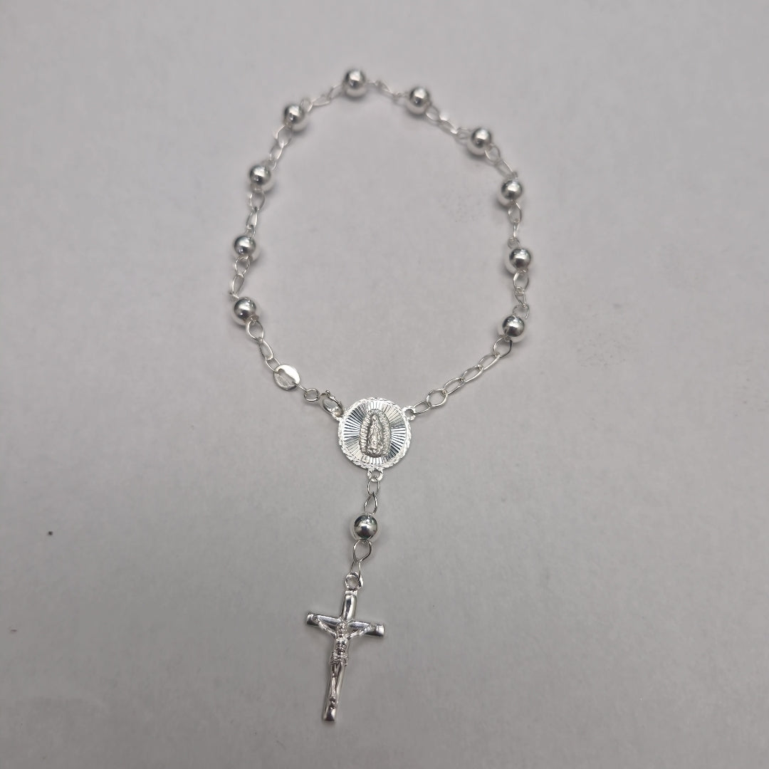 PULSERA TIPO ROSARIO PLATA .925 18 CM 4.12 GR (NUEVO)
