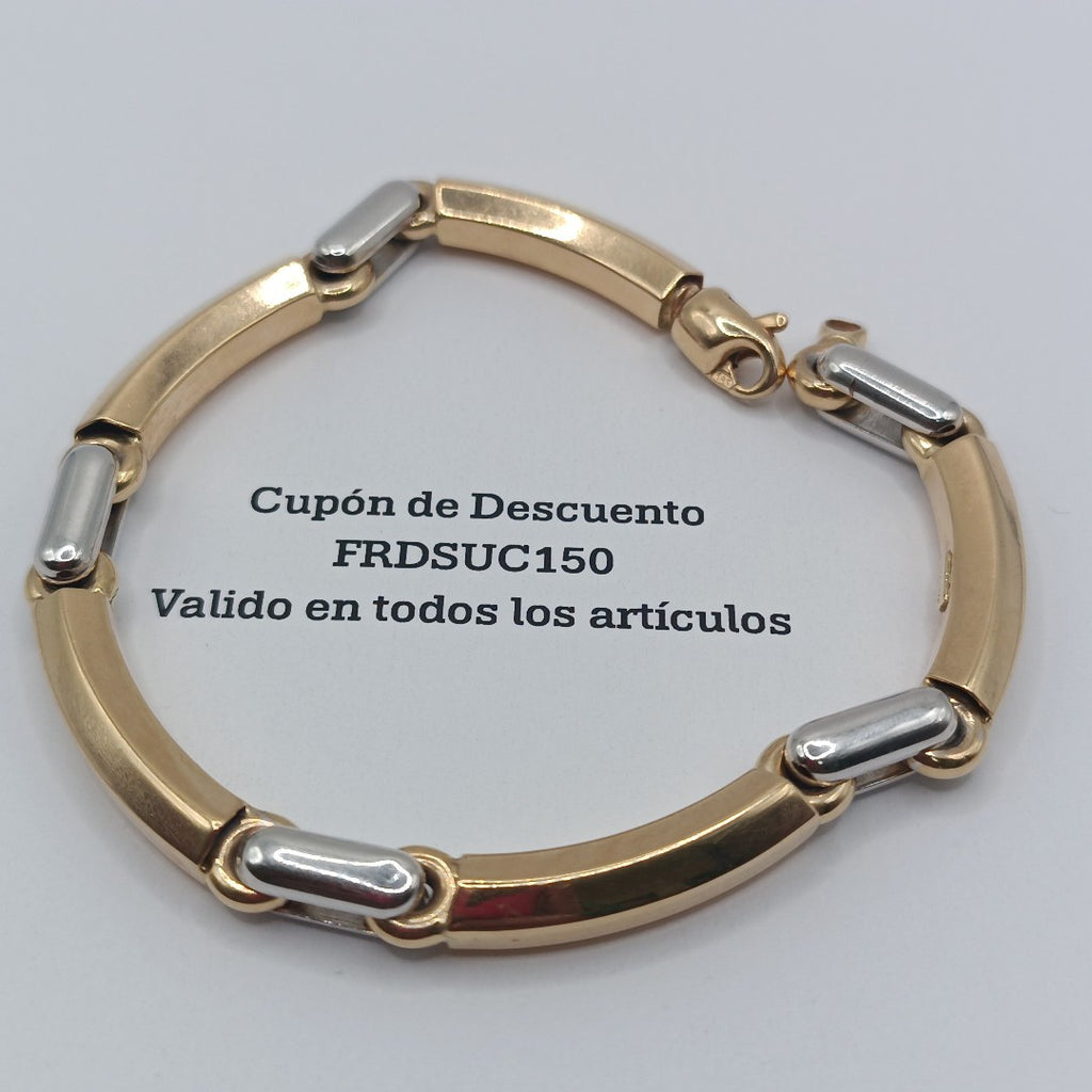 PULSERA ORO COMBINADO 14 K 19,60 GRMS (SEMINUEVO)