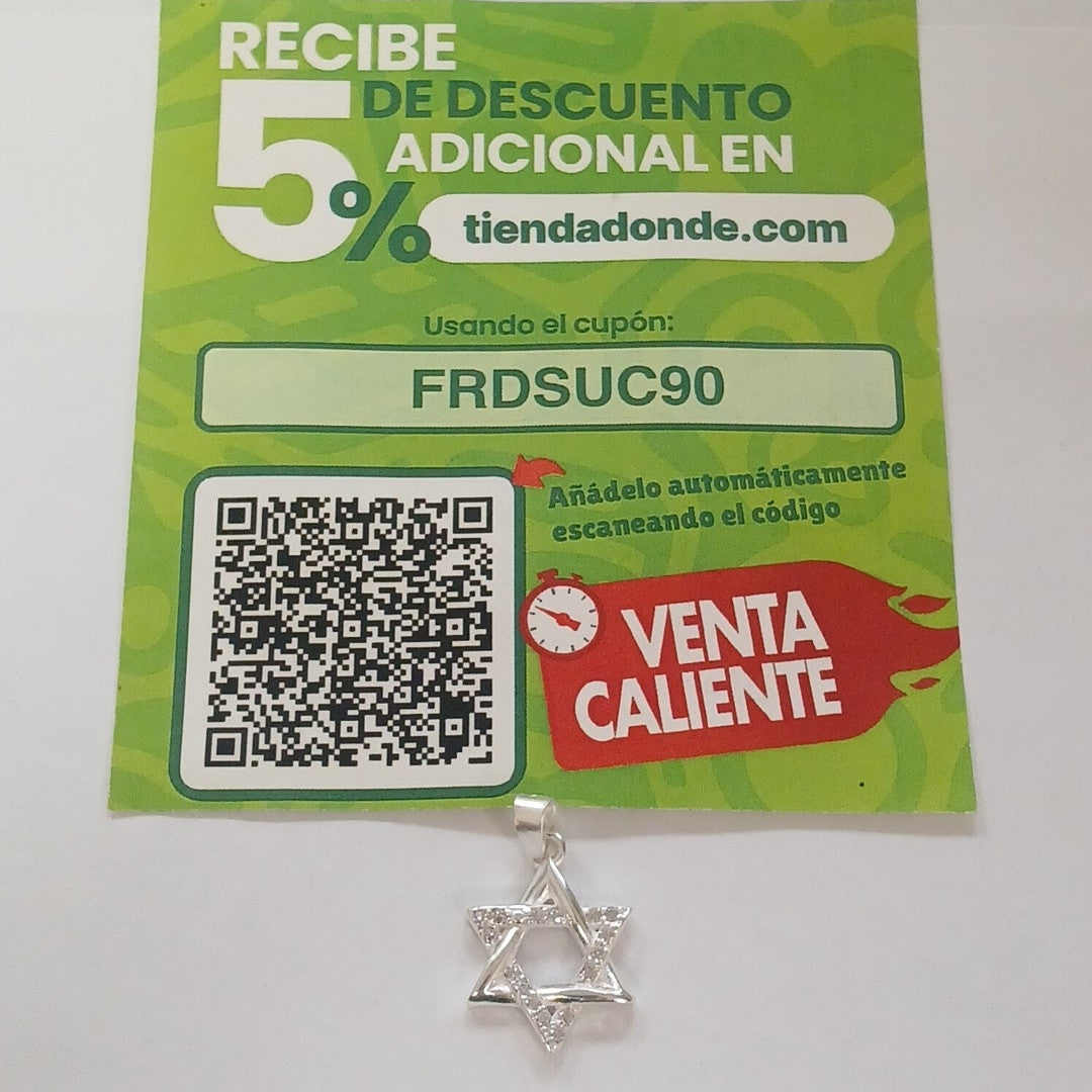 DIJE ESTRELLA DE DAVID C/CIRCONIAS PLATA .925 2.6 GR (NUEVO)