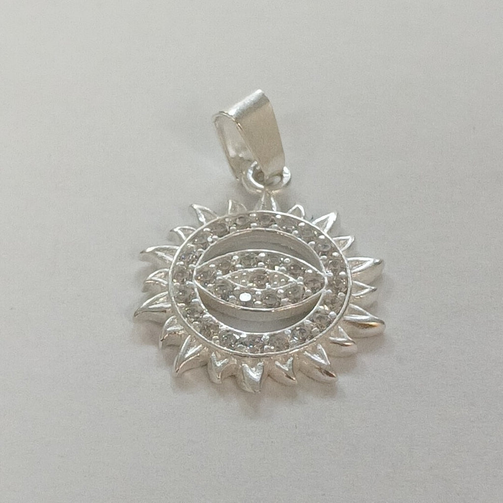DIJE OJO MAGICO CON CIRCONIAS PLATA .925 2.1 GR (NUEVO)
