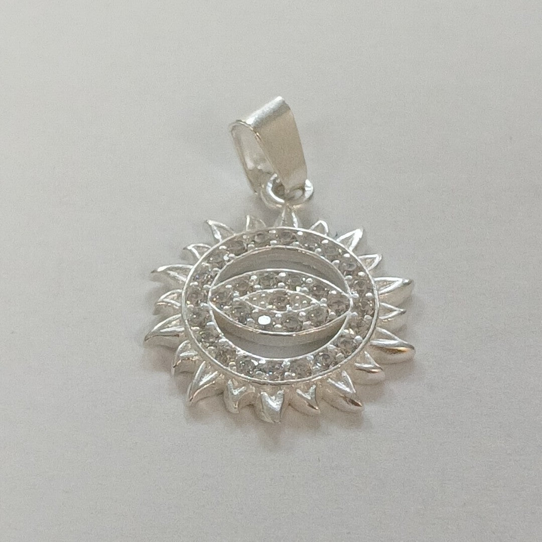 DIJE OJO MAGICO CON CIRCONIAS PLATA .925 2.1 GR (NUEVO)
