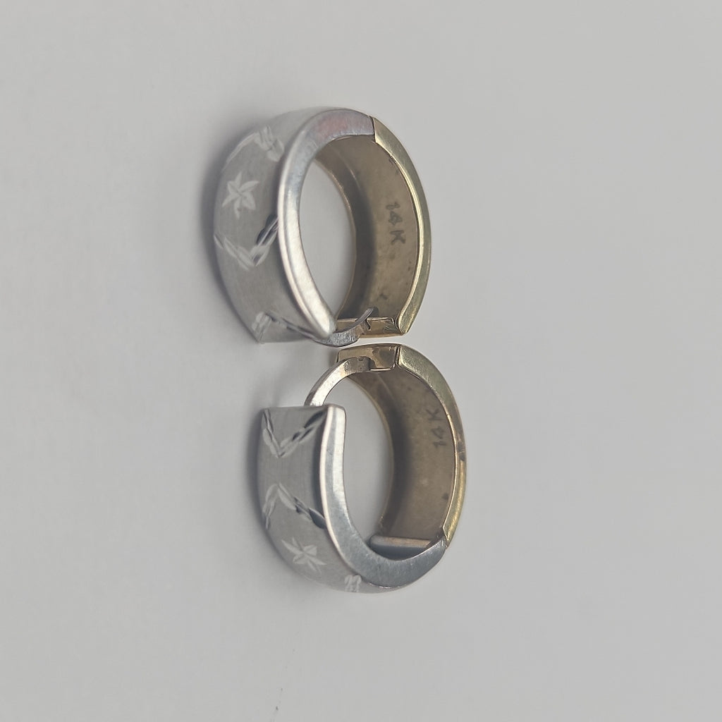 ARRACADAS PAR ORO COMBINADO 14 K 3.2 GRMS (SEMINUEVO)