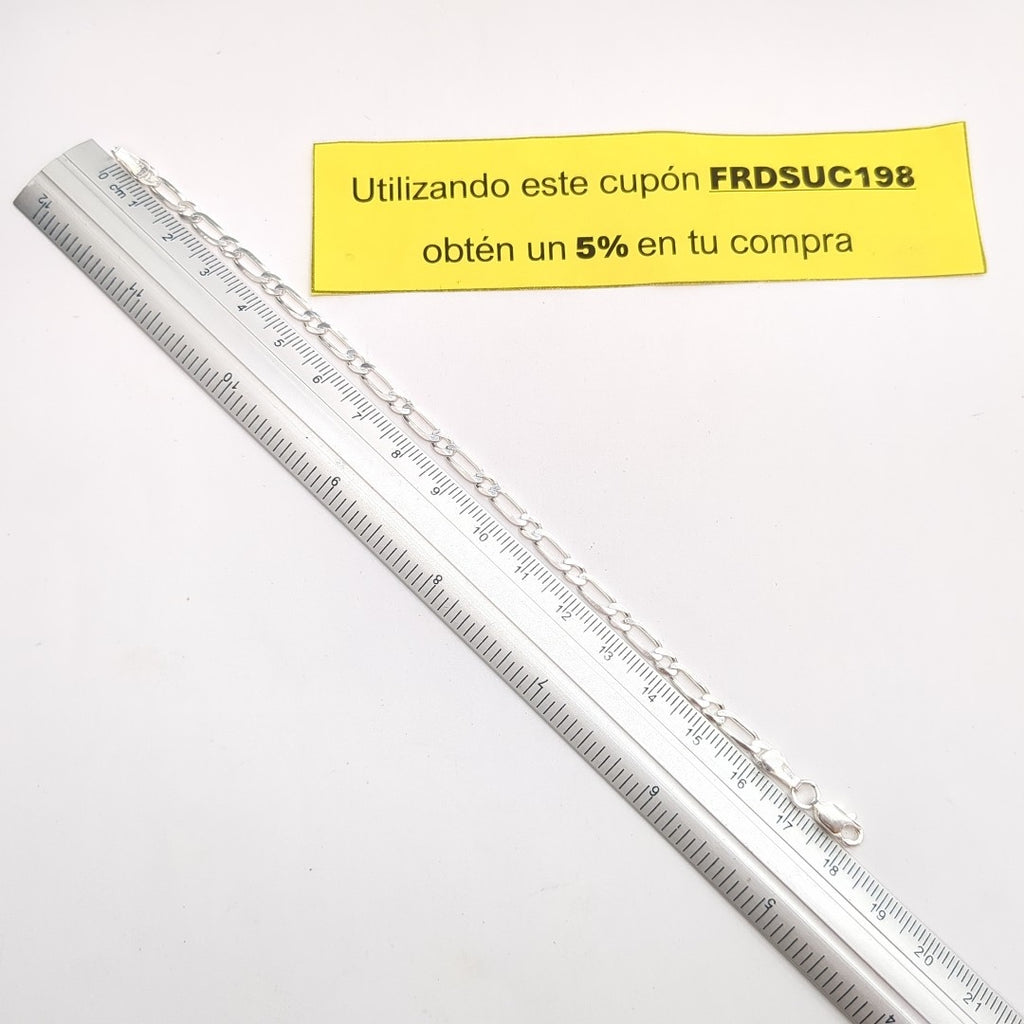 PULSERA TEJIDO 1X1 PLATA .925 18 CM 3.5 GR (NUEVO)