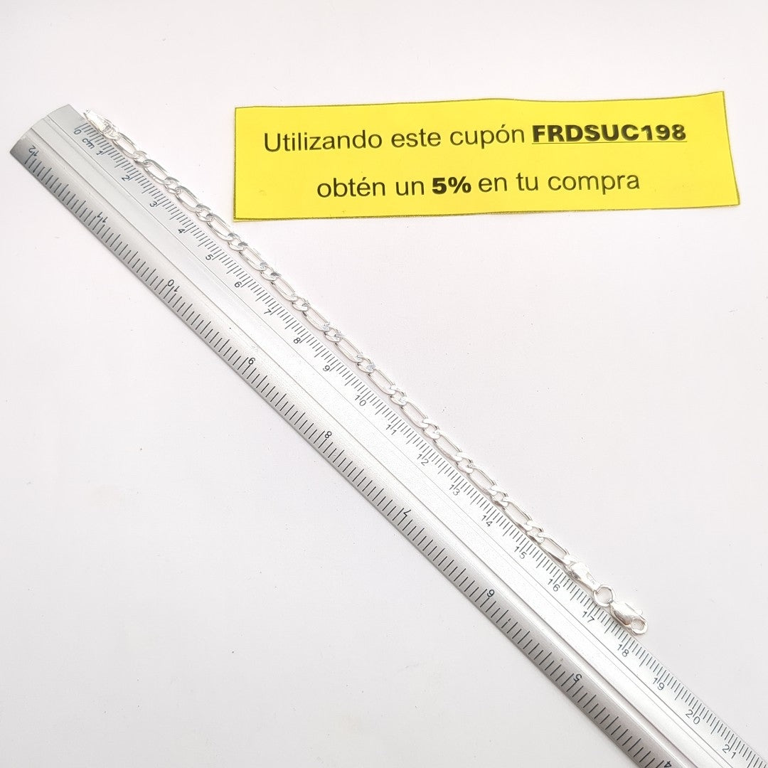 PULSERA TEJIDO 1X1 PLATA .925 18 CM 3.5 GR (NUEVO)