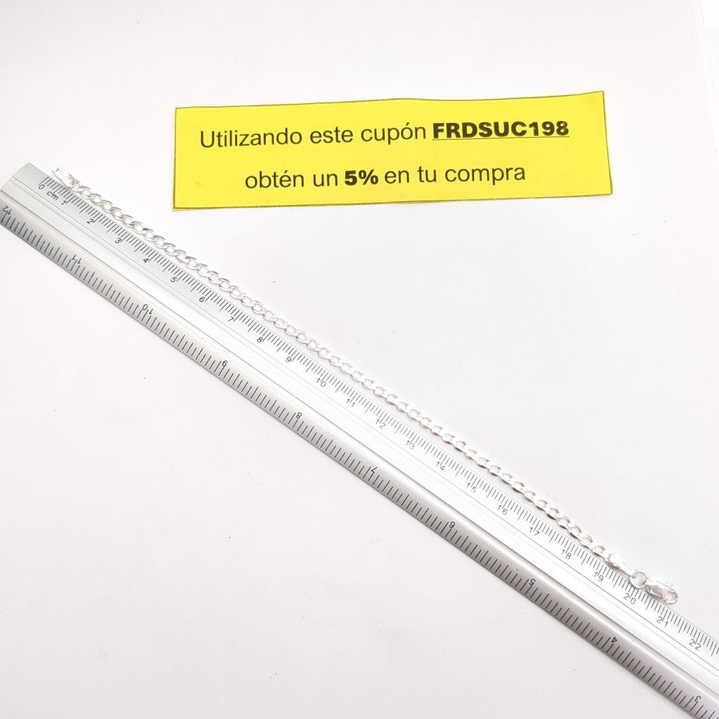 PULSERA BARBADA PLATA .925 21 CM 2.92 GR (NUEVO)