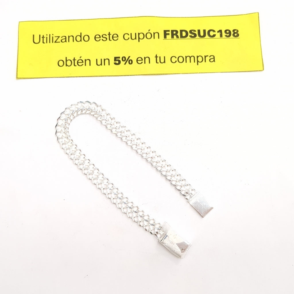 PULSERA TEJIDO CHINO PLATA .925 18 CM 7.6 GR (NUEVO)