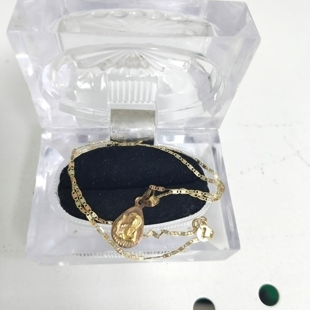 CADENA,MEDALLA RELIGIOSA ORO 10 K 1,60 GRMS (SEMINUEVO)