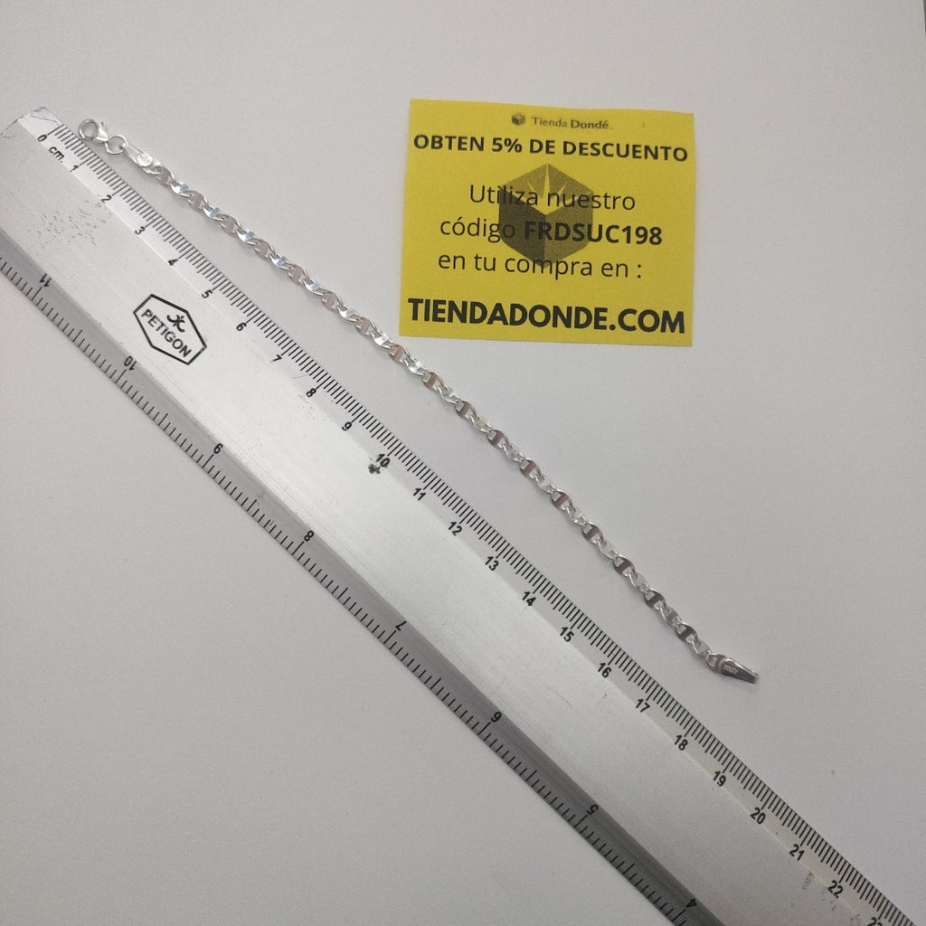 PULSERA TEJIDO ESPECIAL PLATA .925 18 CM 3.3 GR (NUEVO)
