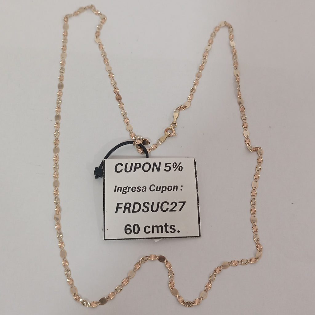 CADENA ORO, ORO COMBINADO 14 K 3.2 GRMS (SEMINUEVO)