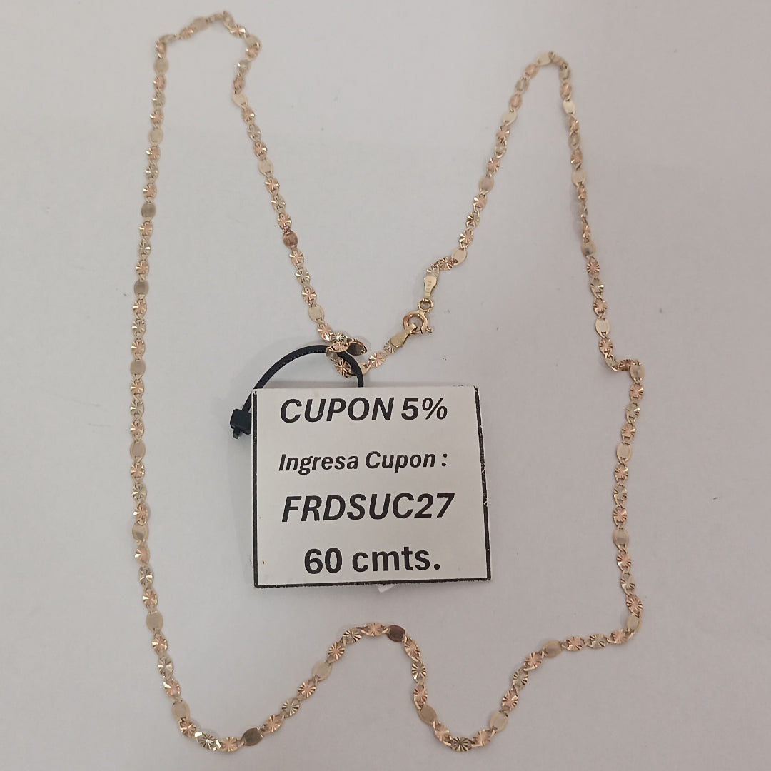 CADENA ORO, ORO COMBINADO 14 K 3.2 GRMS (SEMINUEVO)