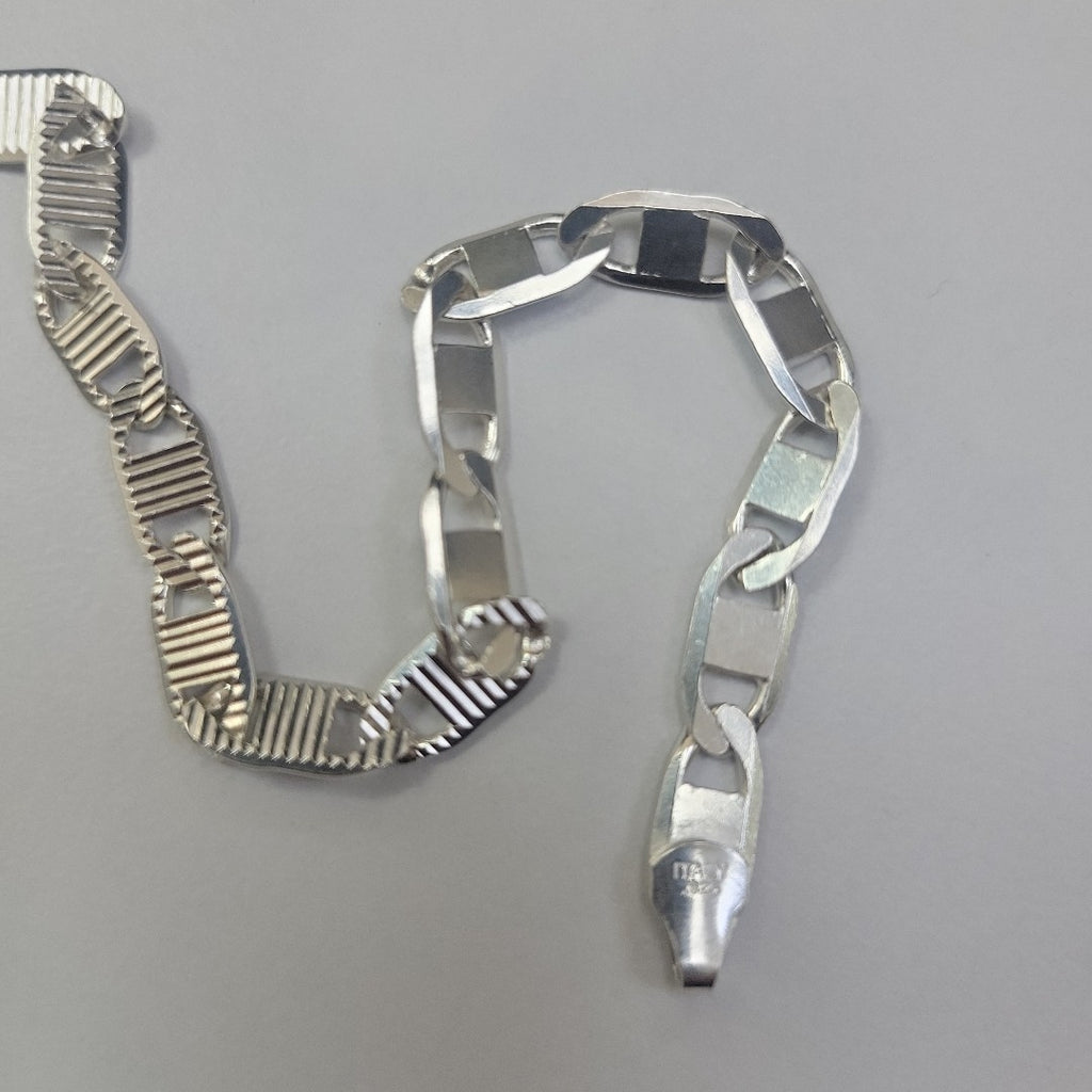 PULSERA TEJIDO ESPEJO PLATA .925 21 CM 7.5 GR (NUEVO)