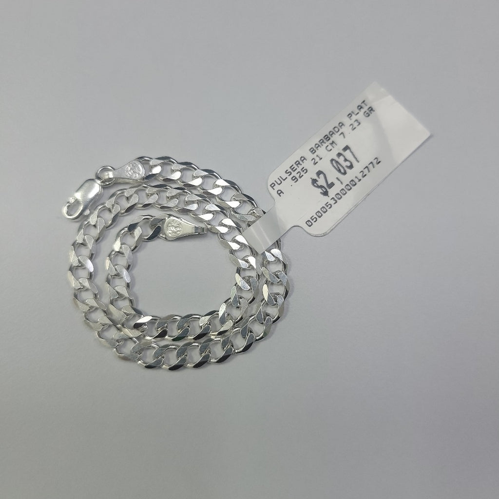 PULSERA BARBADA PLATA .925 21 CM 7.23 GR (NUEVO)