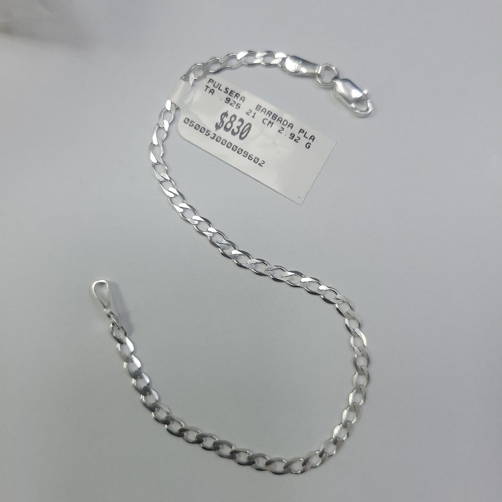 PULSERA BARBADA PLATA .925 21 CM 2.92 GR (NUEVO)