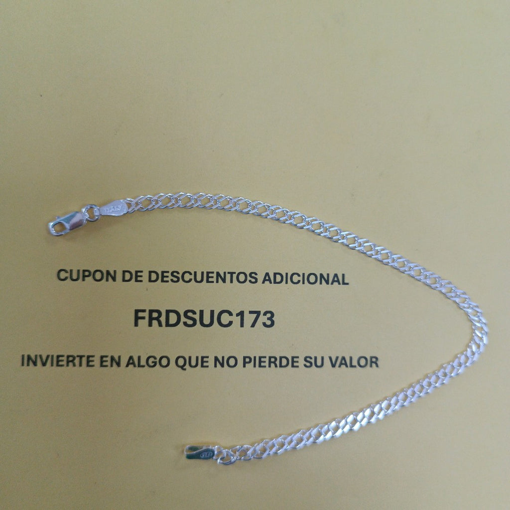 PULSERA DOBLE ESLABON PLATA .925 18 CM 3.53 GR (NUEVO)