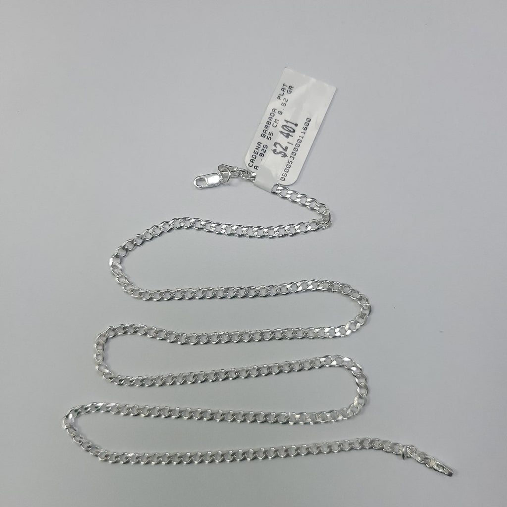 CADENA BARBADA PLATA .925 55 CM 8.52 GR (NUEVO)