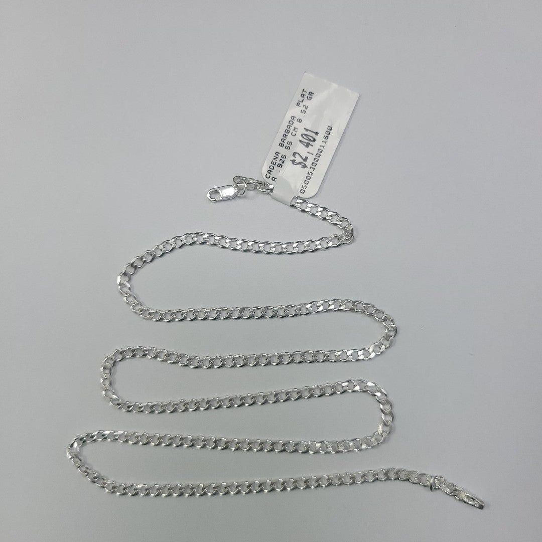 CADENA BARBADA PLATA .925 55 CM 8.52 GR (NUEVO)