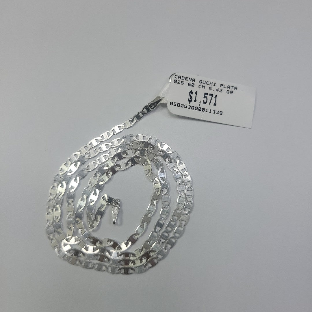 CADENA GUCHI PLATA .925 60 CM 5.42 GR (NUEVO)