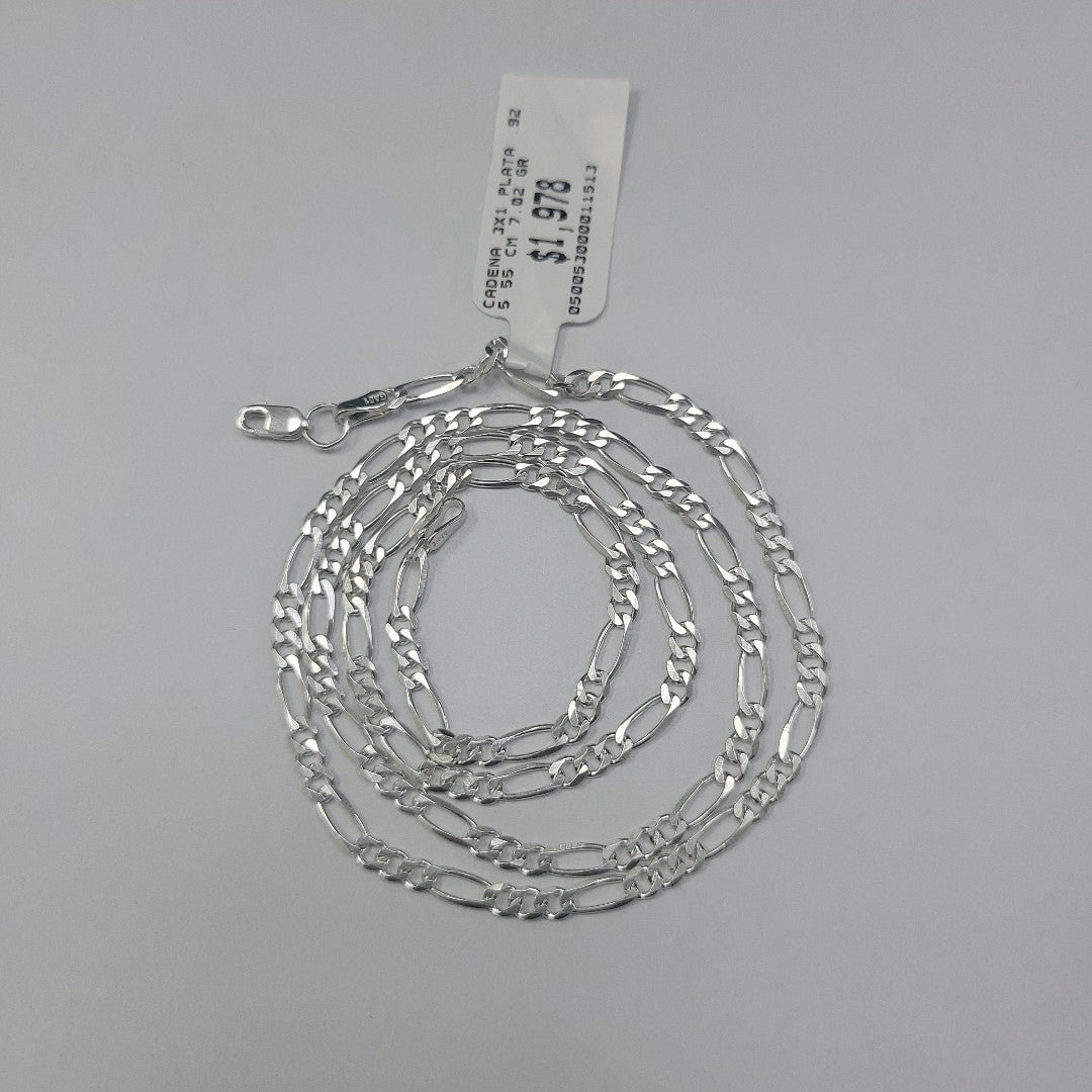 CADENA 3X1 PLATA .925 55 CM 7.02 GR (NUEVO)