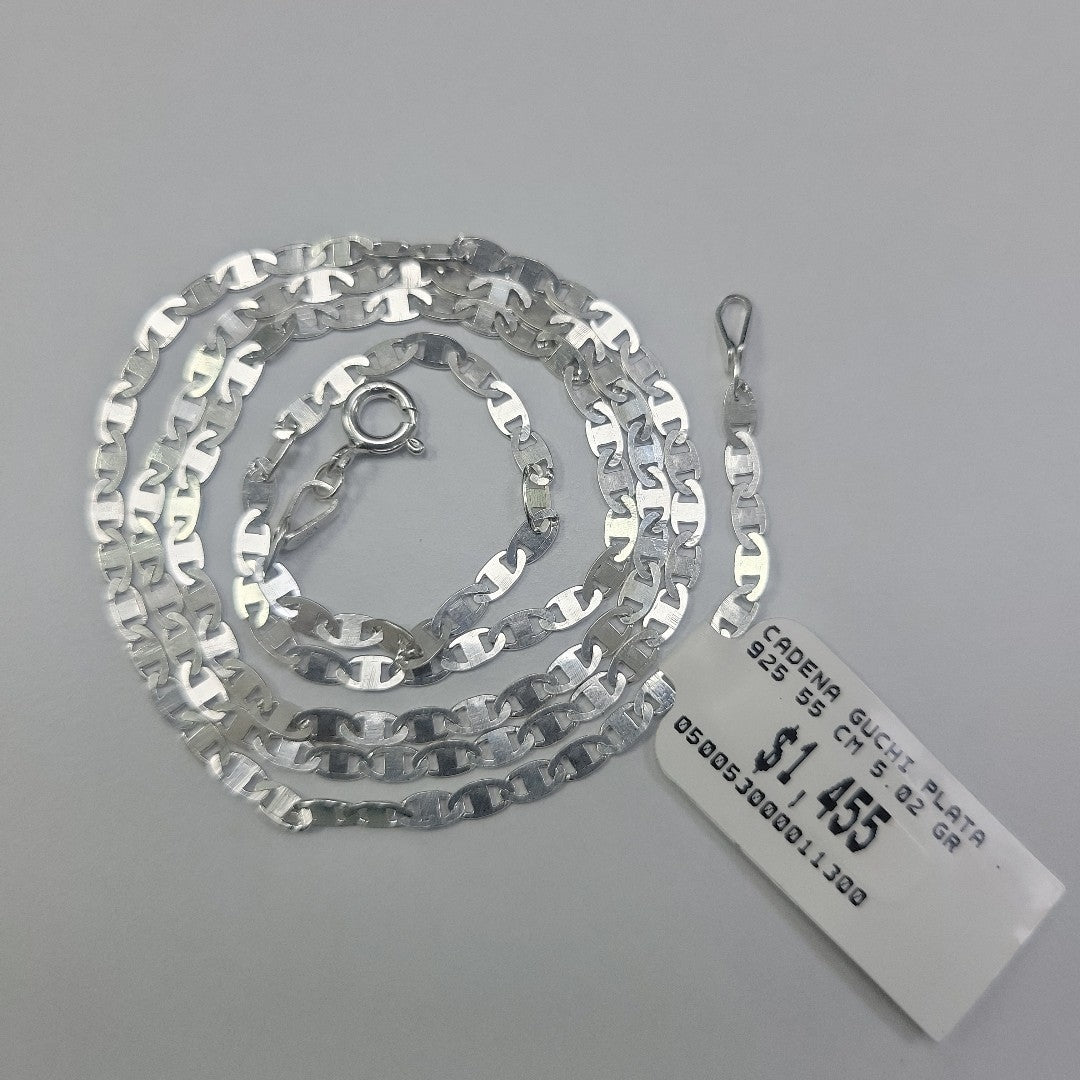 CADENA GUCHI PLATA .925 55 CM 5.02 GR (NUEVO)