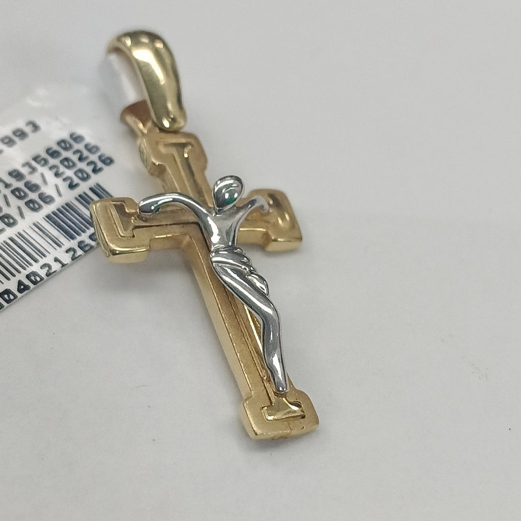 CRUCIFIJO ORO, ORO BLANCO 14 K 4.4 GRMS (SEMINUEVO)