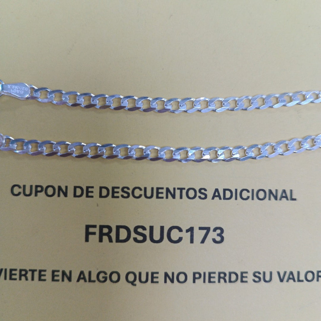 PULSERA BARBADA PLATA .925 21 CM 4.3 GR (NUEVO)