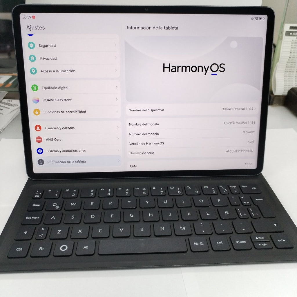 TABLETA HUAWEI MATEPAD 11.5" S PAPER MATTE SLG-W09 (2026) 256 GB 12 GB RAM (SEMINUEVO)