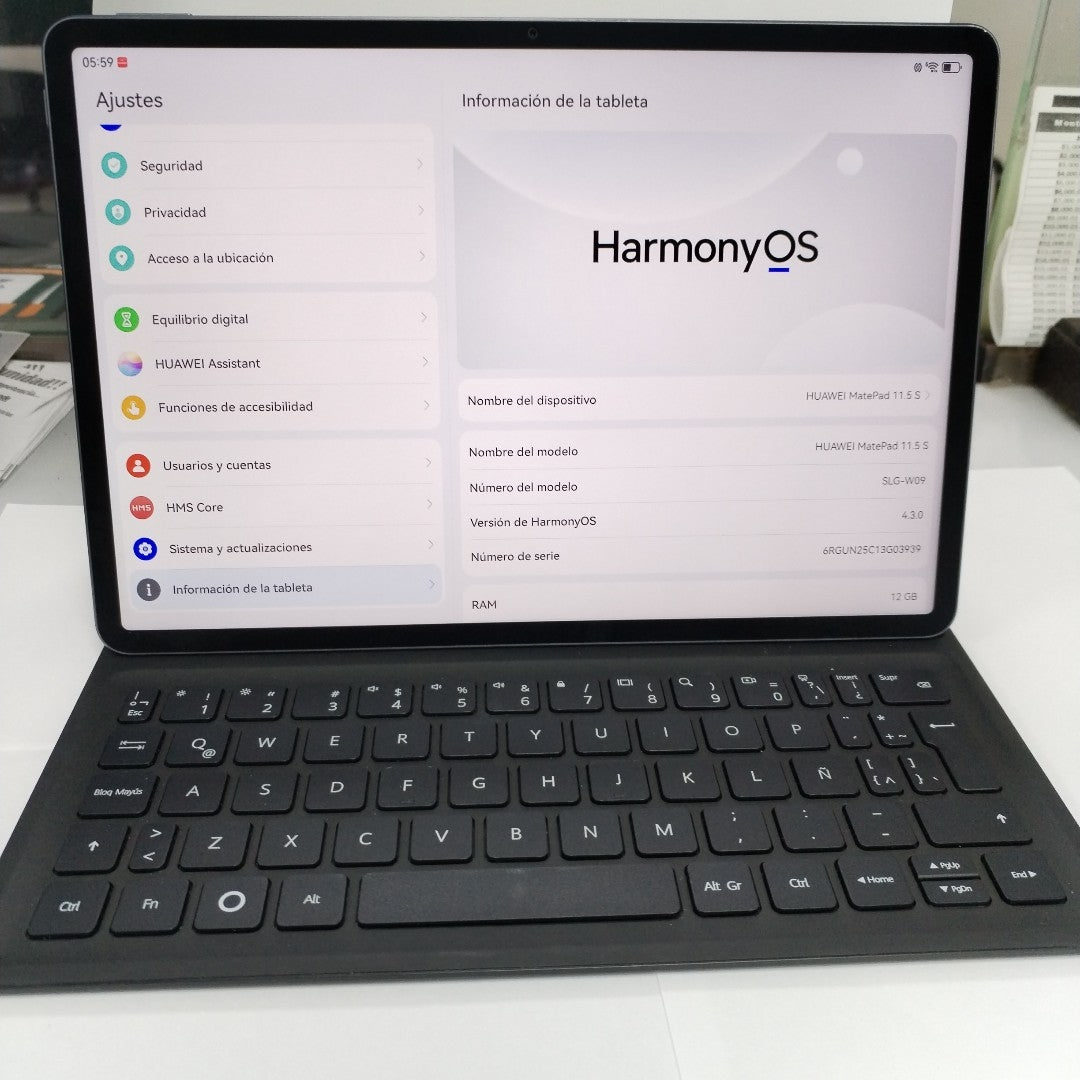 TABLETA HUAWEI MATEPAD 11.5" S PAPER MATTE SLG-W09 (2026) 256 GB 12 GB RAM (SEMINUEVO)
