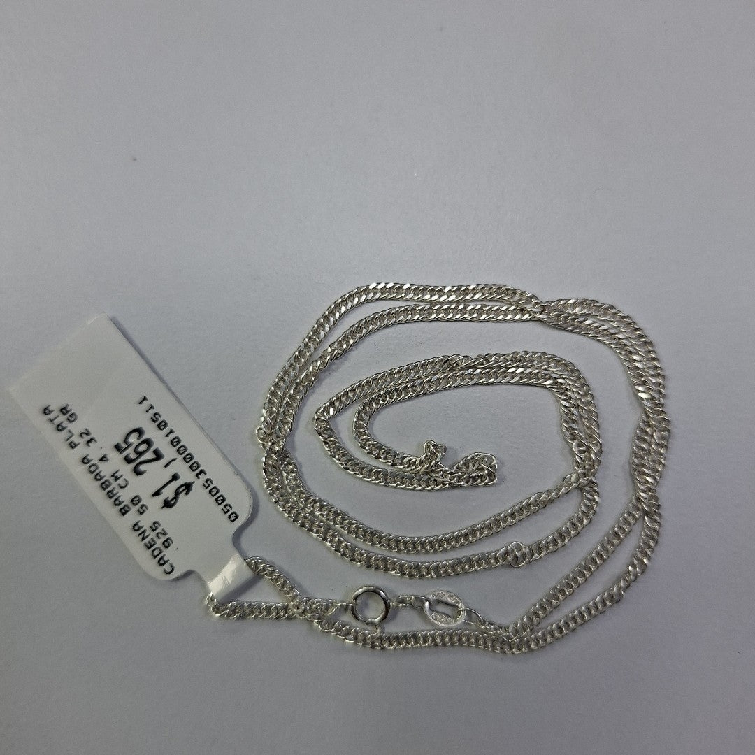 CADENA BARBADA PLATA .925 50 CM 4.32 GR (NUEVO)