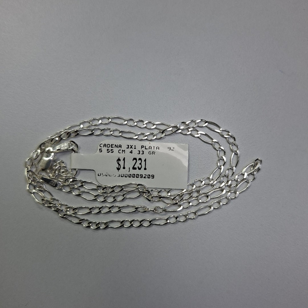CADENA 3X1 PLATA .925 55 CM 4.33 GR (NUEVO)