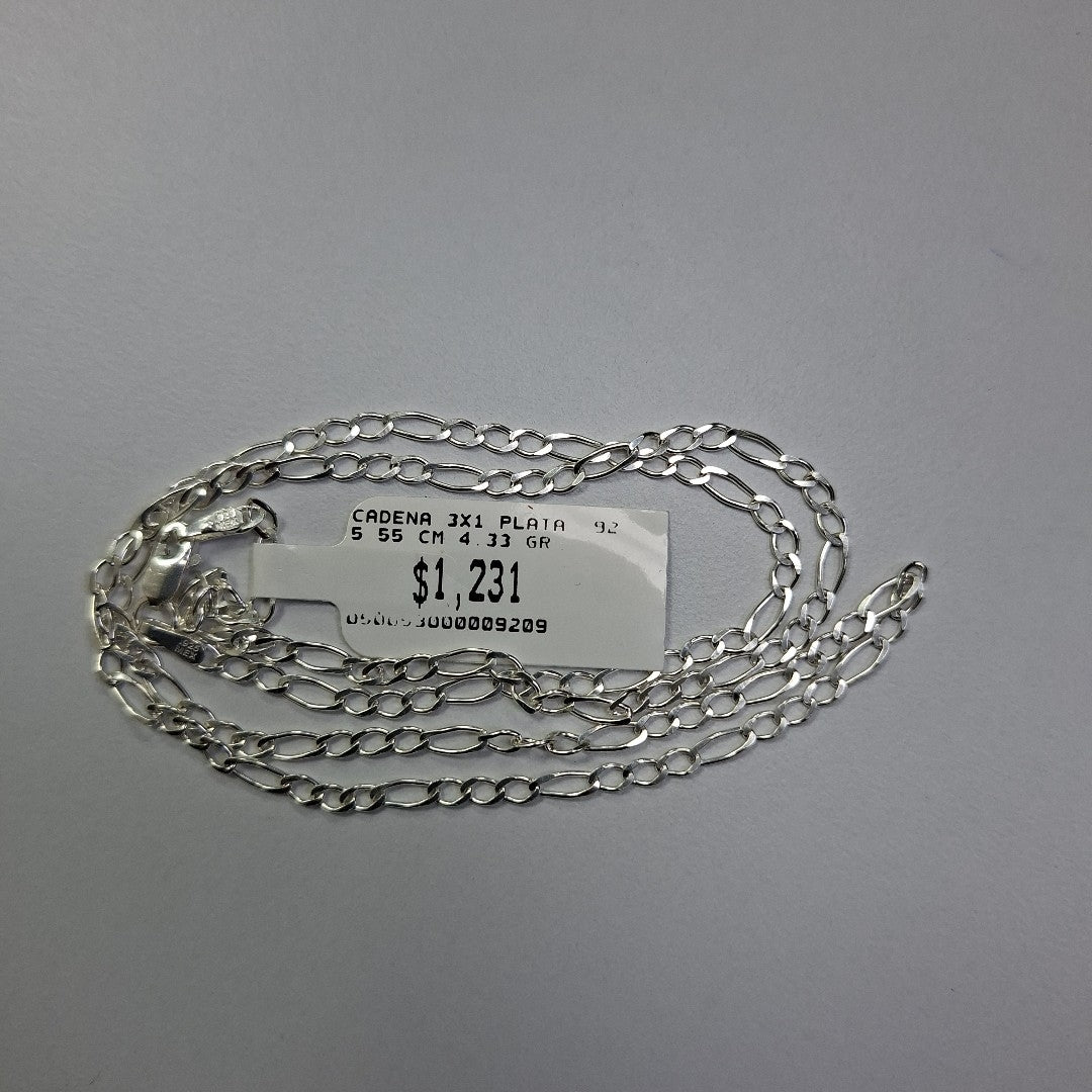 CADENA 3X1 PLATA .925 55 CM 4.33 GR (NUEVO)