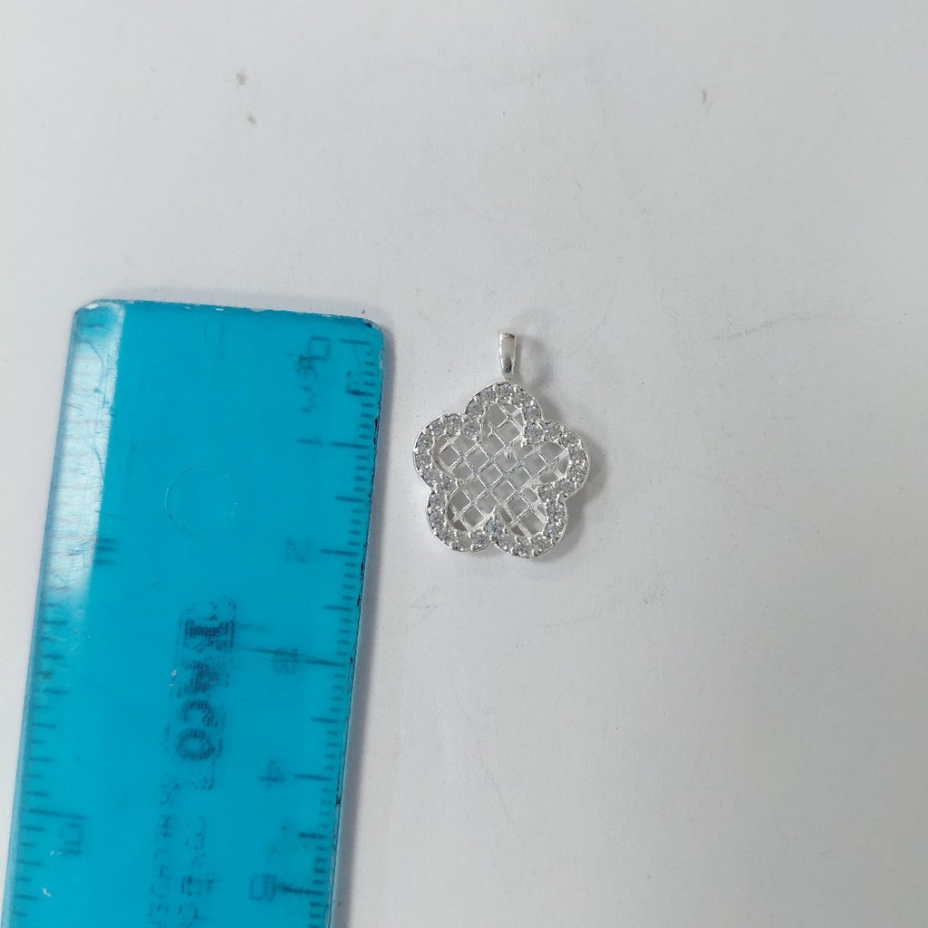DIJE FLOR CON CIRCONIAS PLATA .925 1.7 GR (NUEVO)