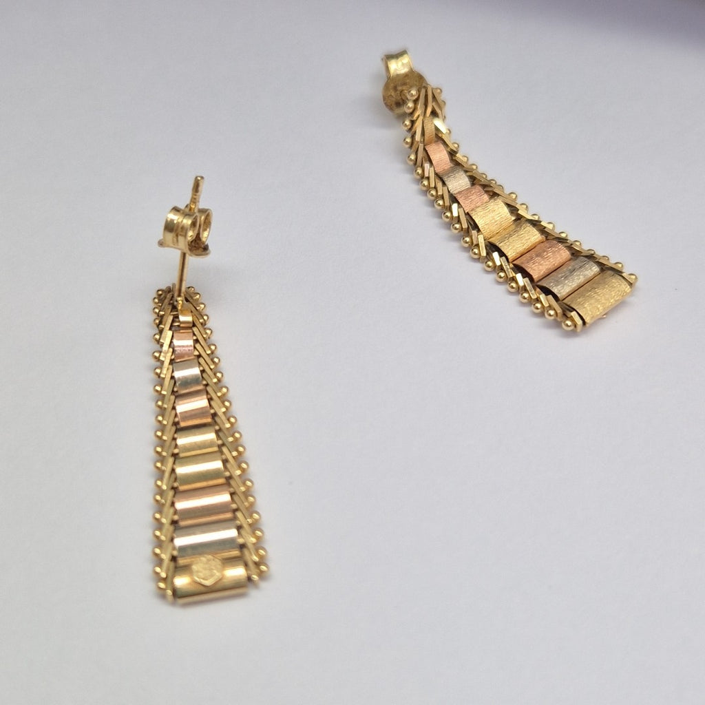 ARETES PAR ORO,ORO COMBINADO 14 K 3,20 GRMS (SEMINUEVO)