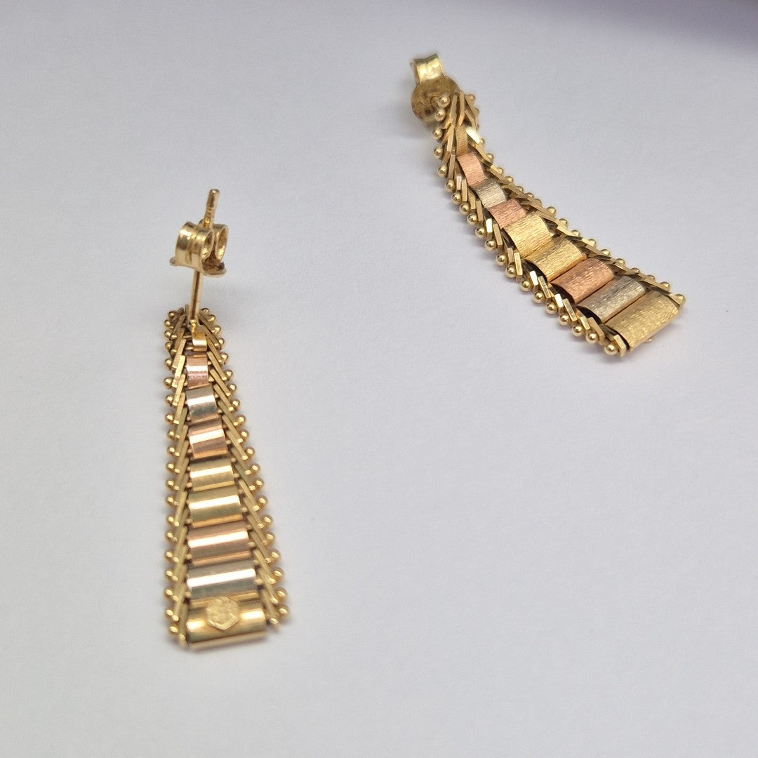 ARETES PAR ORO,ORO COMBINADO 14 K 3,20 GRMS (SEMINUEVO)