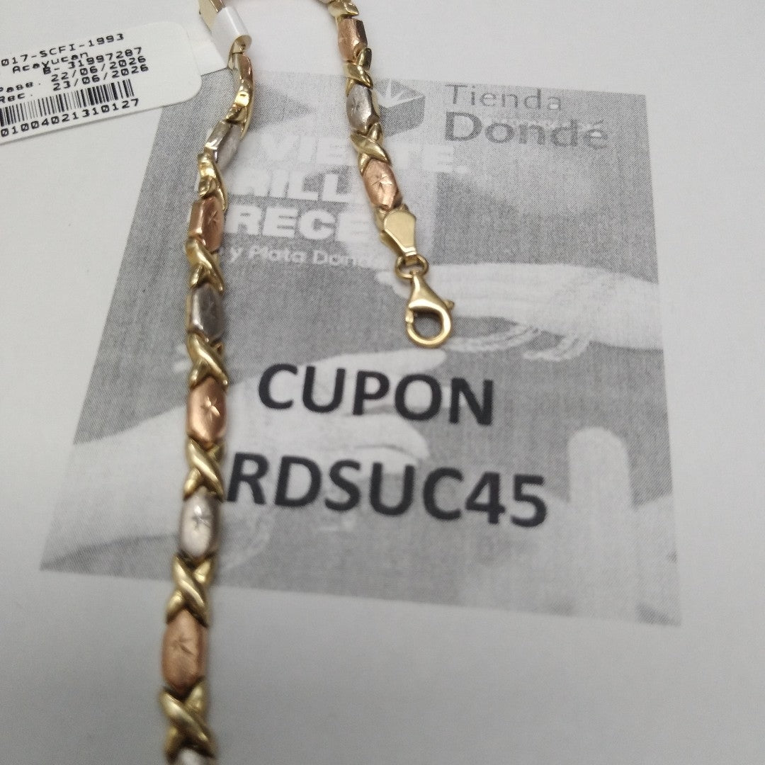 PULSERA ORO COMBINADO 14 K 4.7 GRMS (SEMINUEVO)