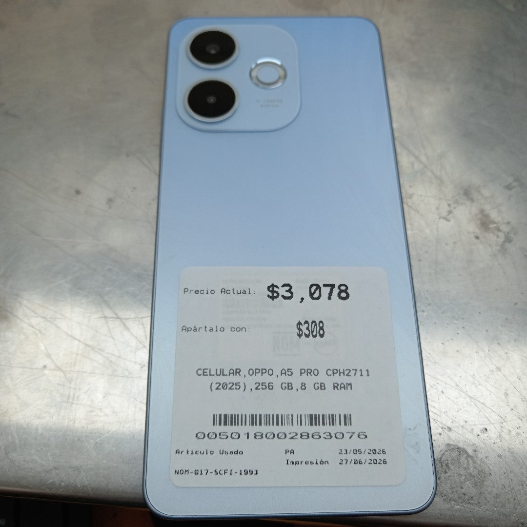 CELULAR OPPO A5 PRO CPH2711 (2025) 256 GB 8 GB RAM