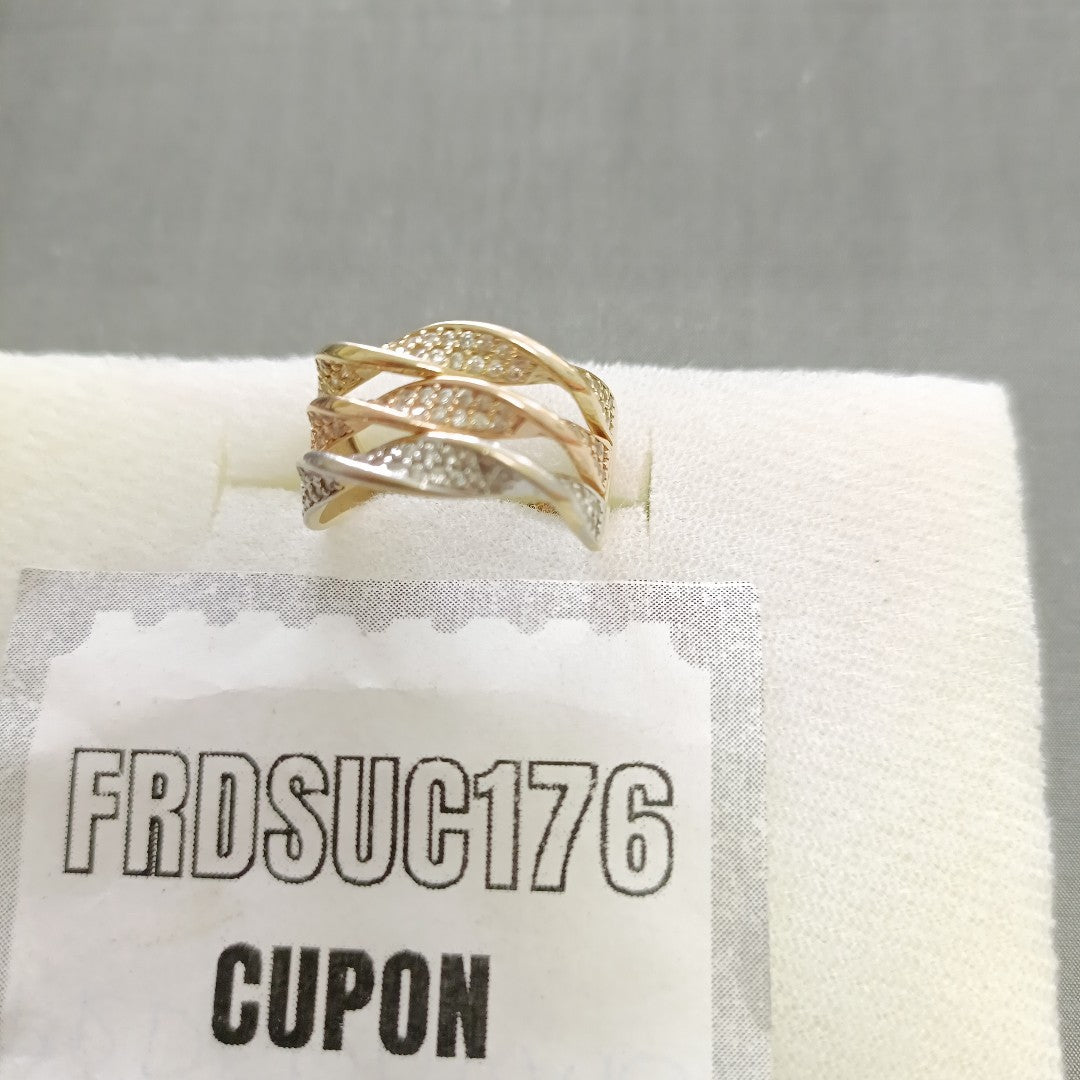ANILLO ORO COMBINADO 10 K 3,70 GRMS (SEMINUEVO)