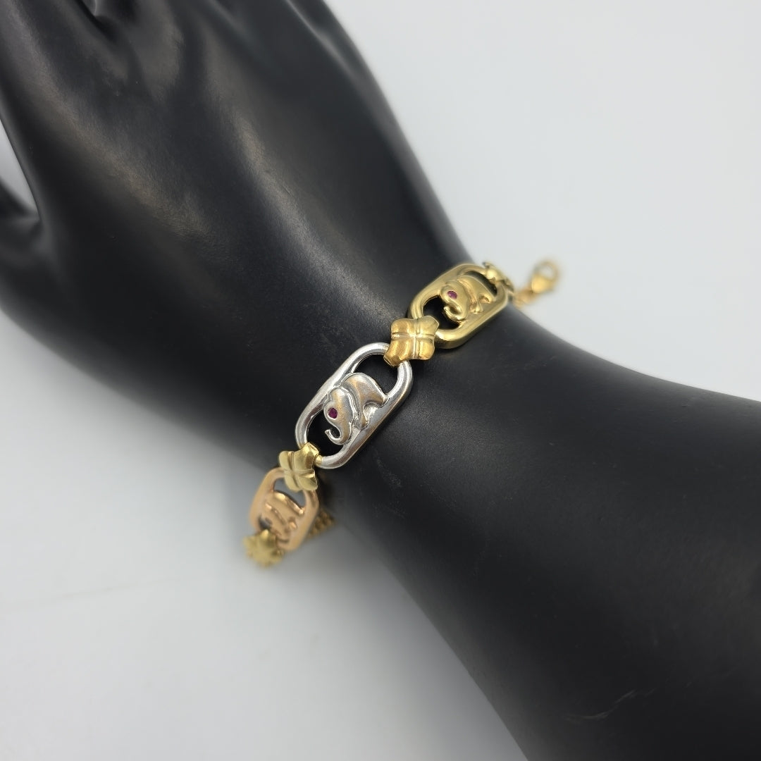 PULSERA ORO COMBINADO 14 K 11,00 GRMS (SEMINUEVO)