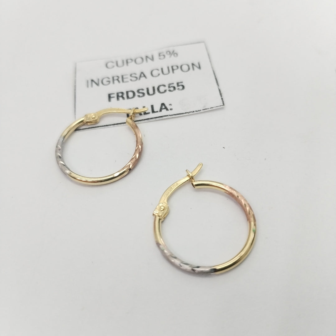 ARRACADAS PAR ORO, RODIADO 10 K 0.8 GRMS (SEMINUEVO)