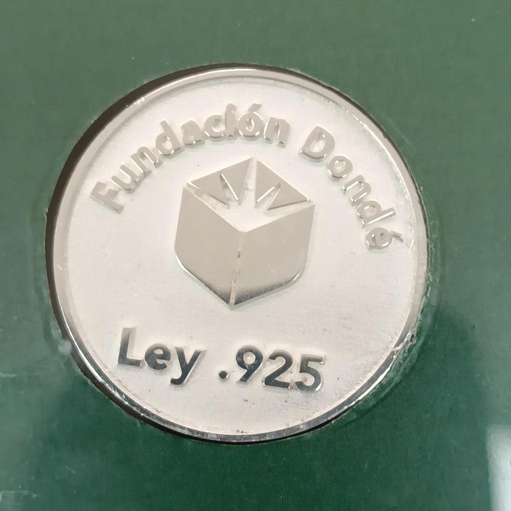 MEDALLA CONMEMORATIVA FRD FÚTBOL MOTIVO COLIBRI PLATA .925 8 GR (NUEVO)