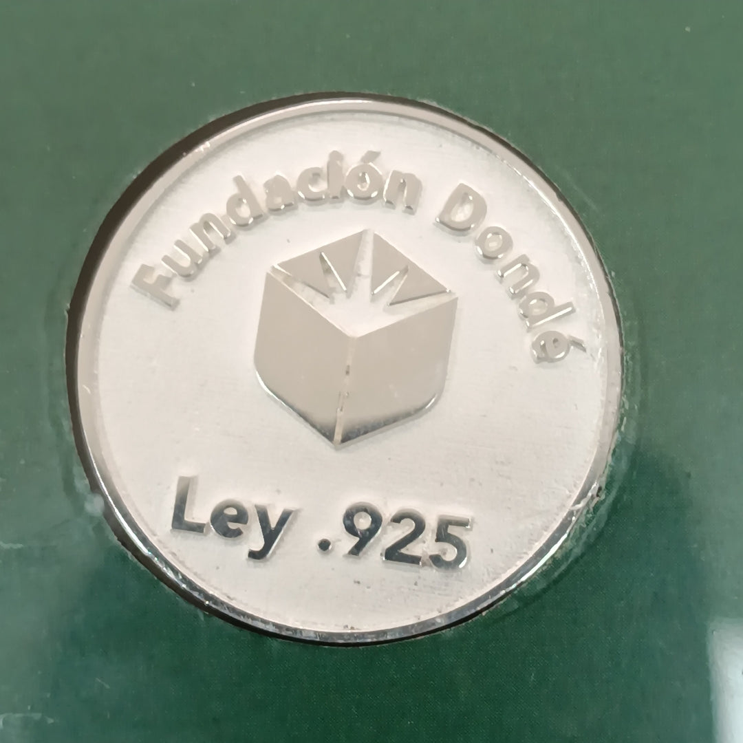 MEDALLA CONMEMORATIVA FRD FÚTBOL MOTIVO COLIBRI PLATA .925 8 GR (NUEVO)