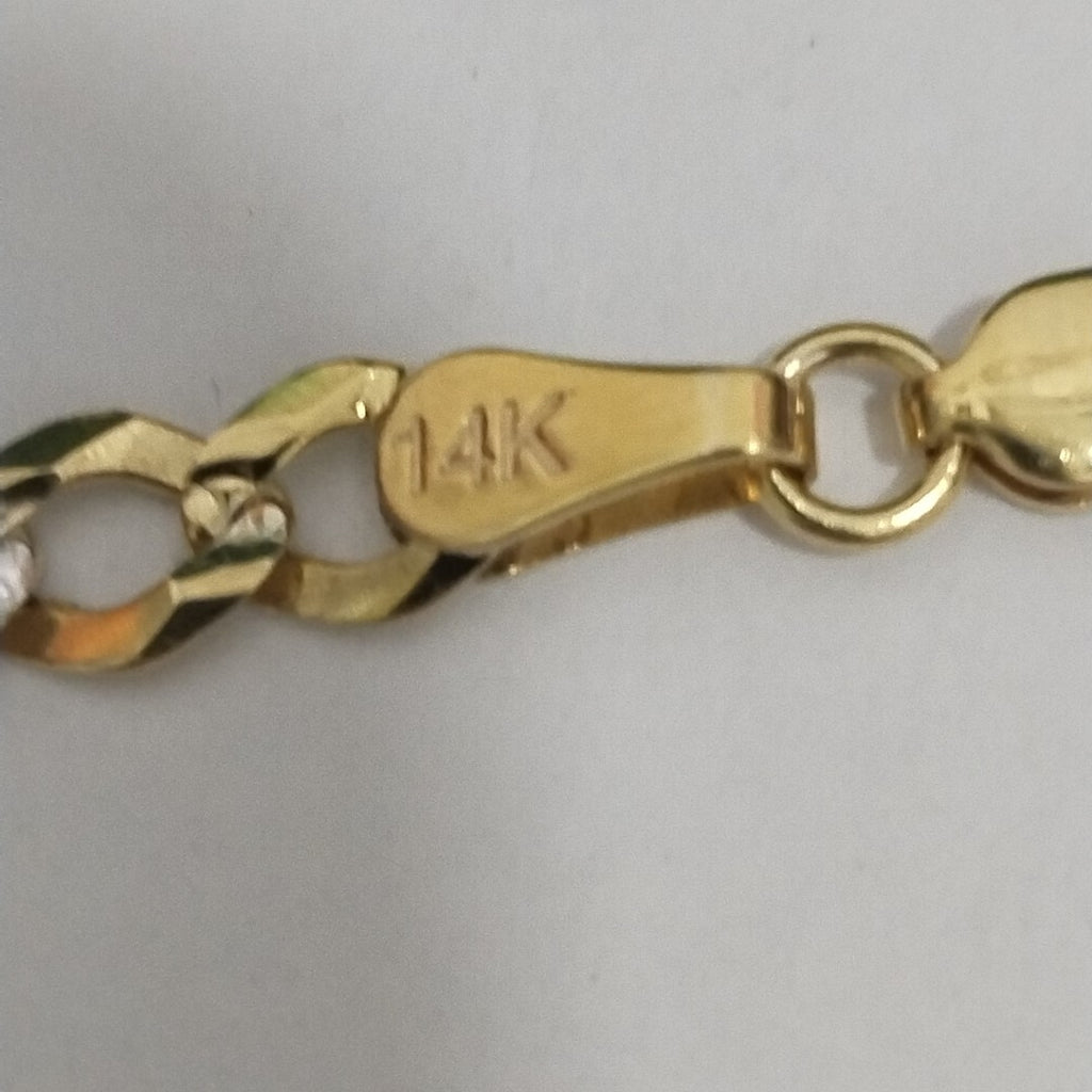 PULSERAS BARBADA DIAMANTADA ORO 14K 18 CM 4 GR (NUEVO)