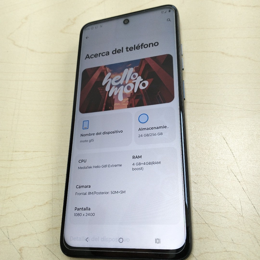 CELULAR MOTOROLA MOTO G15 XT2521-2 (2025) 256 GB 4 GB RAM (SEMINUEVO)